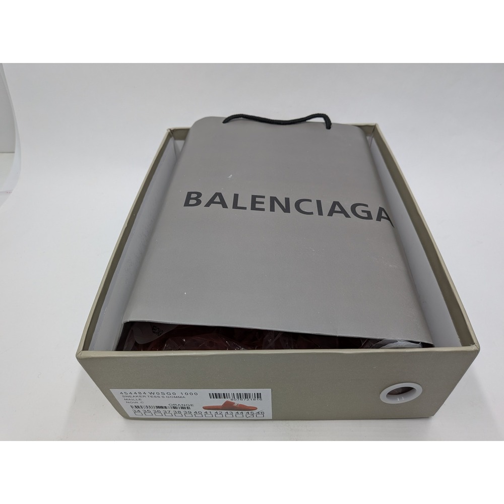 Balenciaga Political Campaign Furry Slides Orange Faux Fur Slippers Sz 45 US 11 - Picture 11 of 11